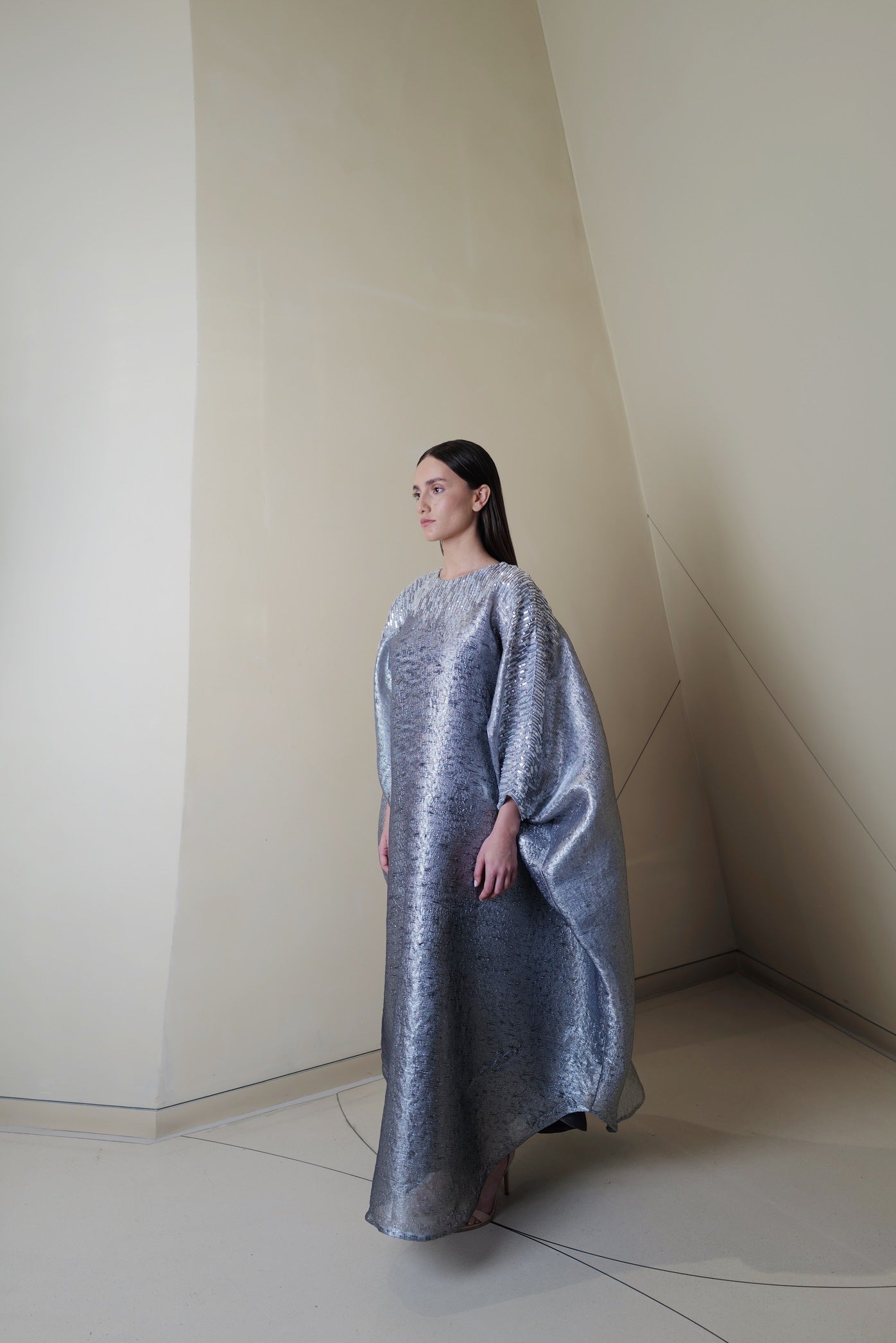 Metallic Classic Caftan with  Embellishment