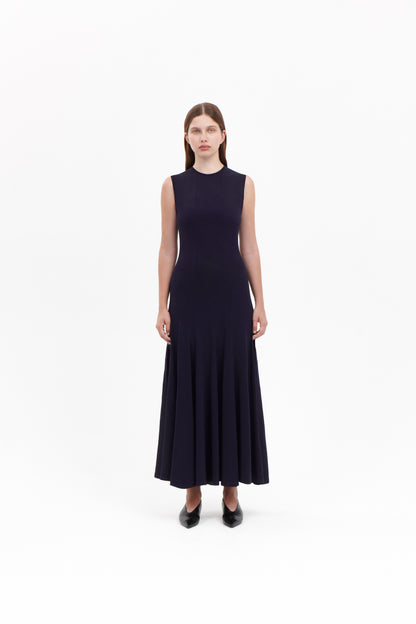 Round Neck Knitted dress in Violet