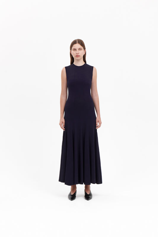 Round Neck Knitted dress in Violet