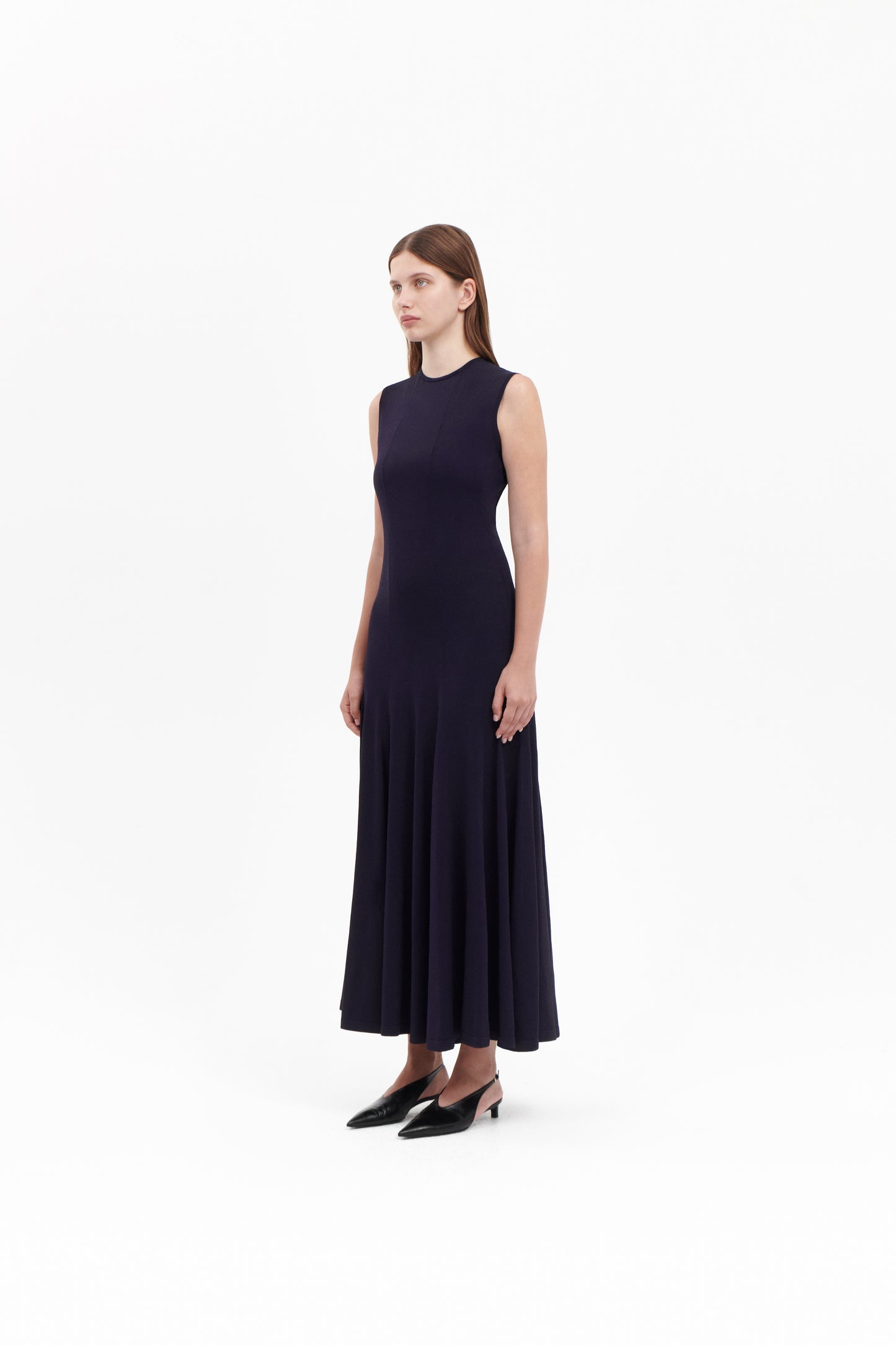 Round Neck Knitted dress in Violet