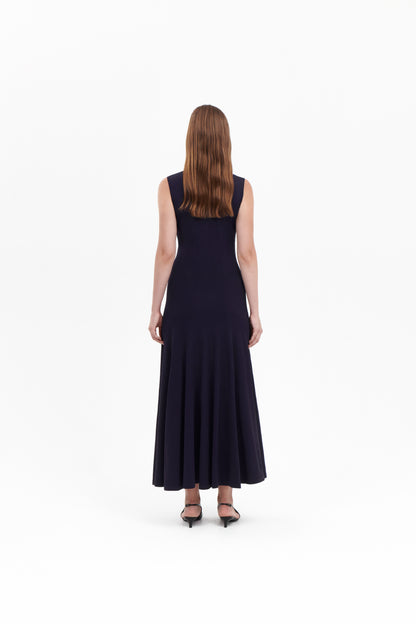 Round Neck Knitted dress in Violet