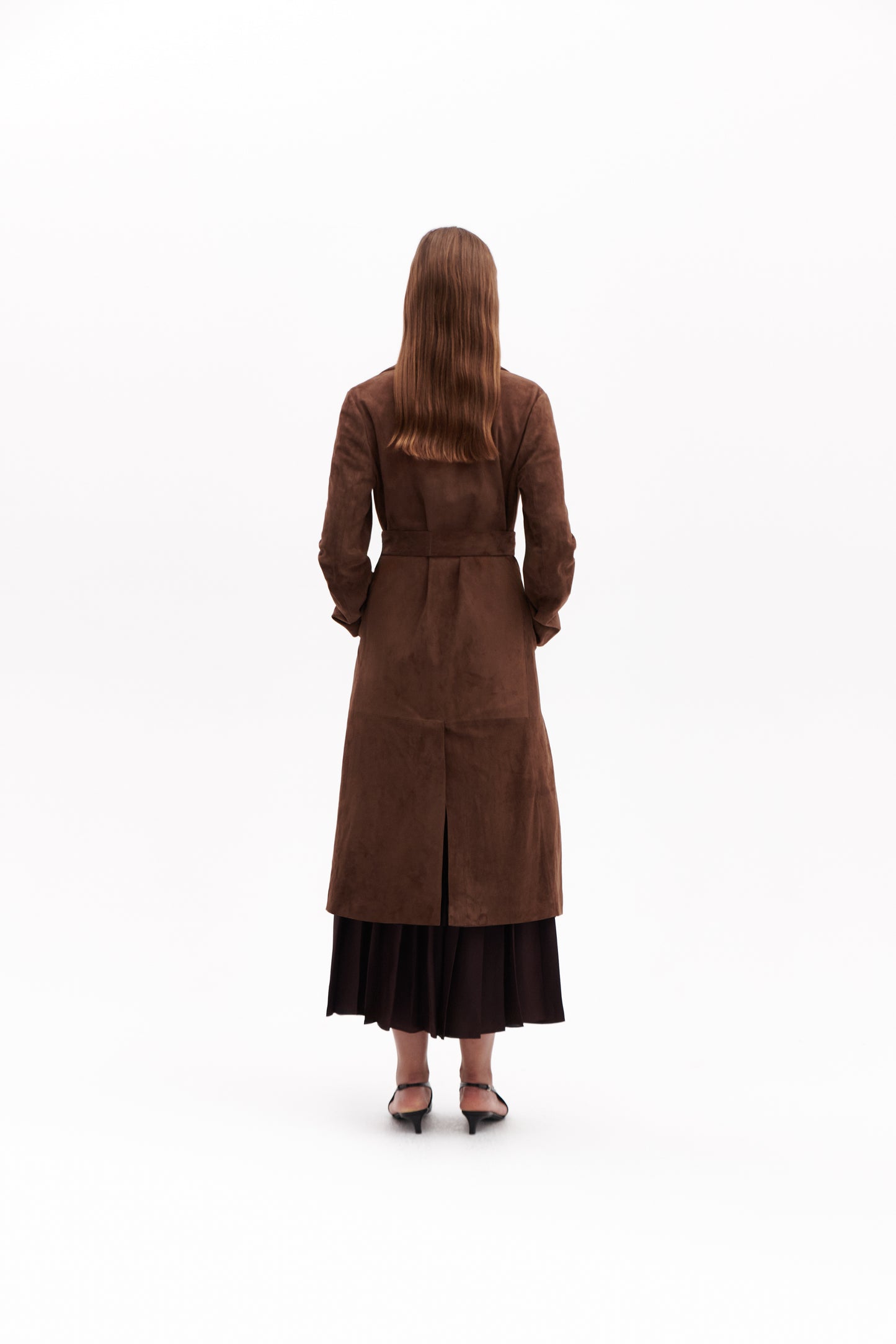 Classic Brown Suede Trench