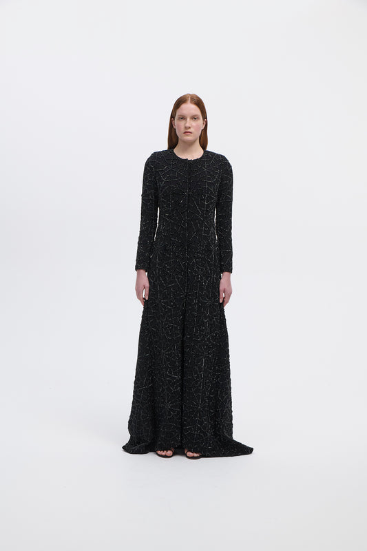 Full embelished gown in  crepe