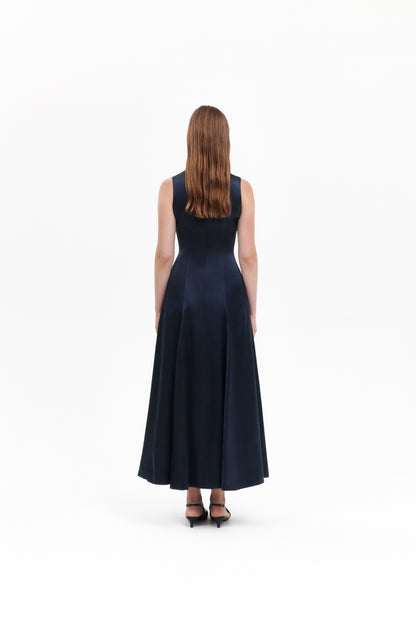 Dress in Navy Silkwool