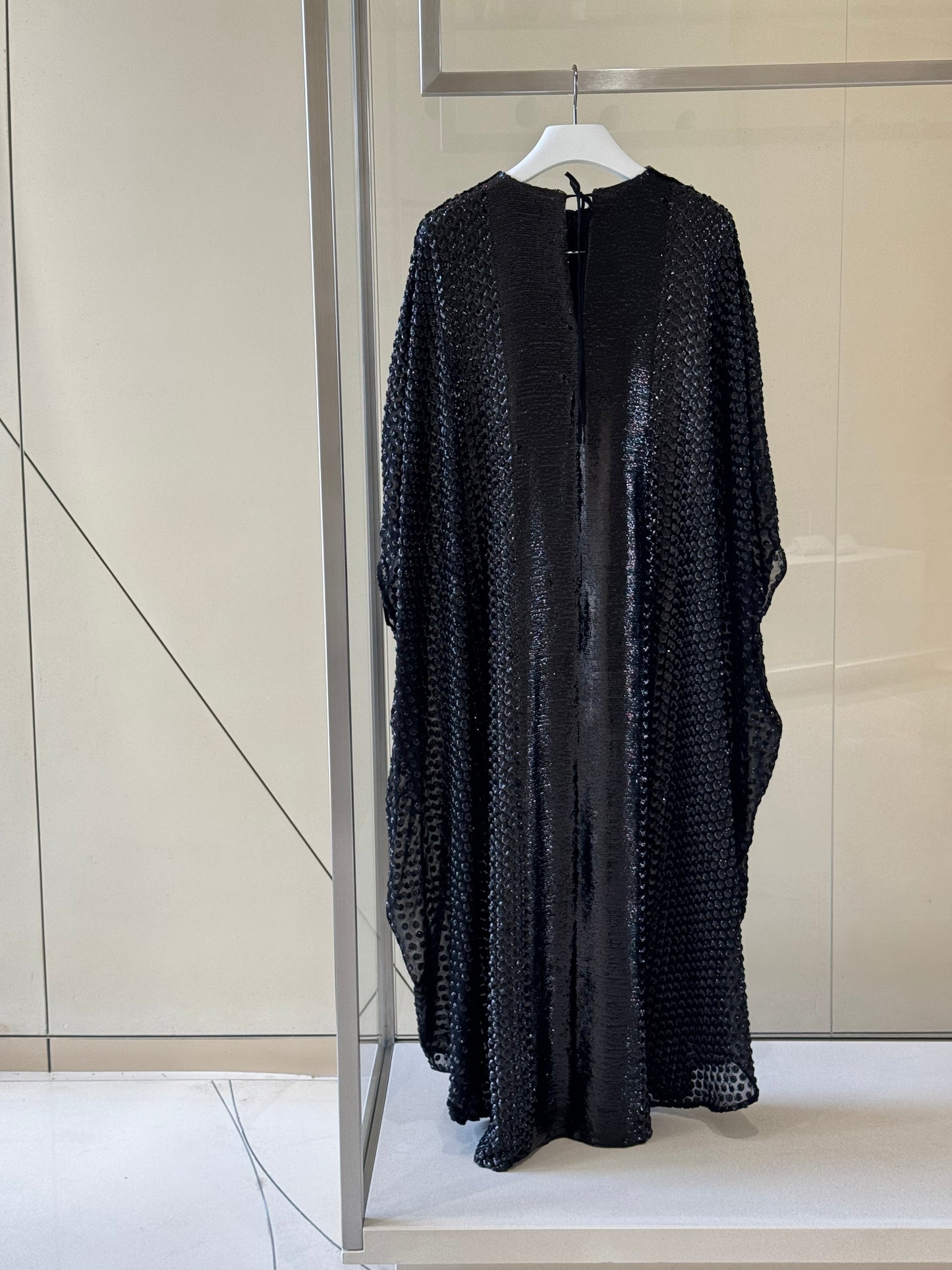 Classic caftan  with full black  sequins embellishment