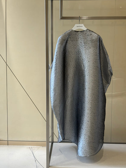 Metallic silver classic caftan