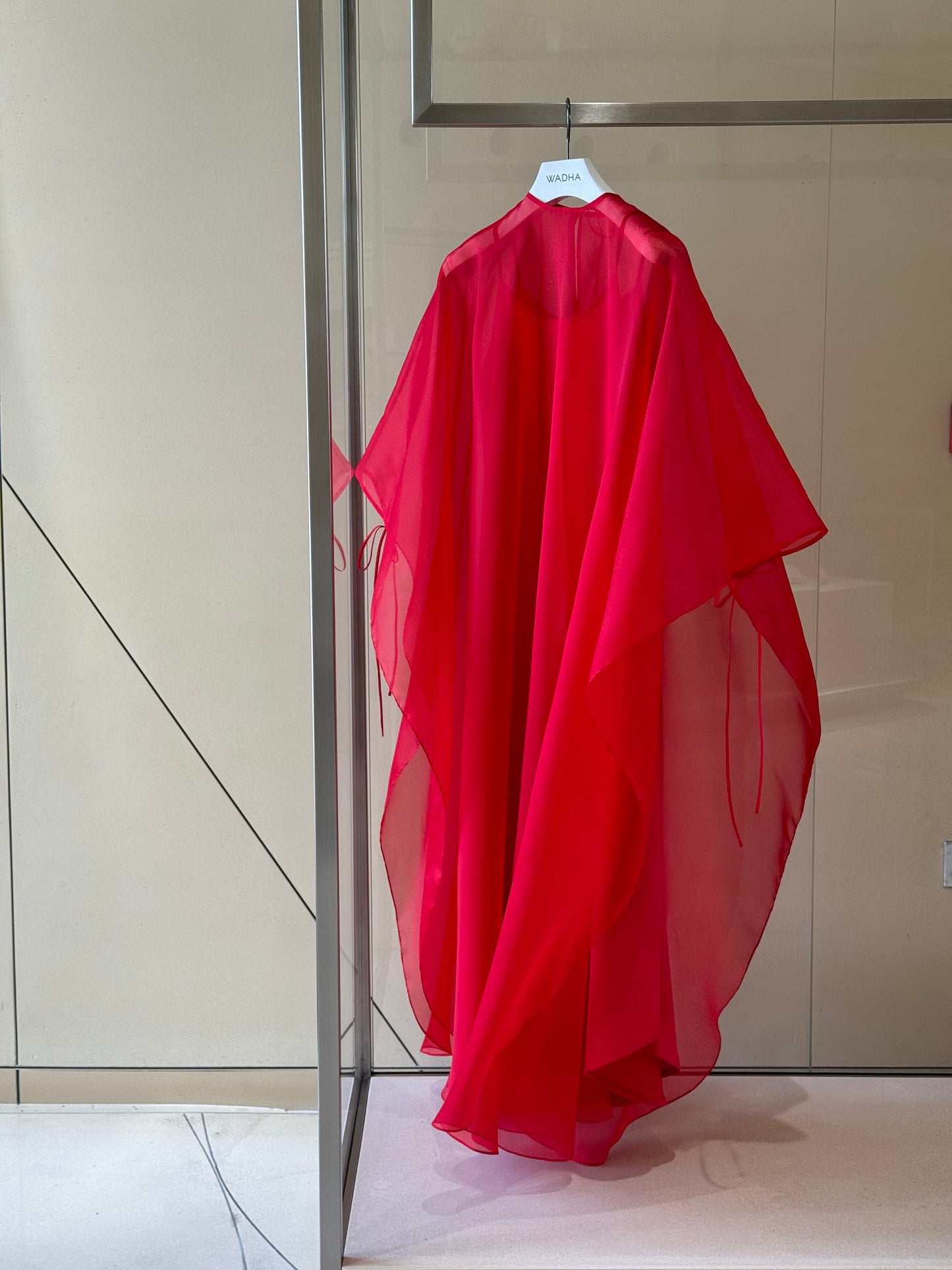 Classic Caftan in Red Silk Organza