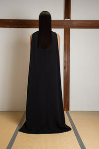 Silk Crepe cape gown