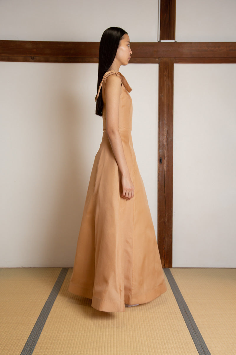 silk gazar dress Ivory Silk Gazar
