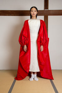Puffed sleeves silk faille cape (gown not included)