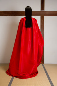 Puffed sleeves silk faille cape (gown not included)