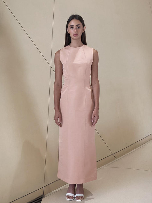 Classic Dress in Blush Silk Faille