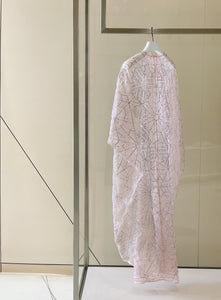 Classic full metallic embroidery in silk organza Caftan with separate Silk Blend Lining