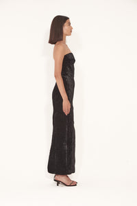 Strapless  dress in Velvet Quilt