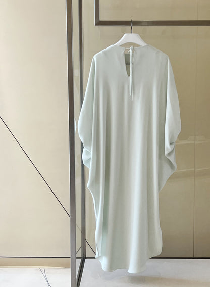 Puff sleeves caftan in crepe