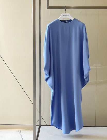 Puff sleeves caftan in crepe