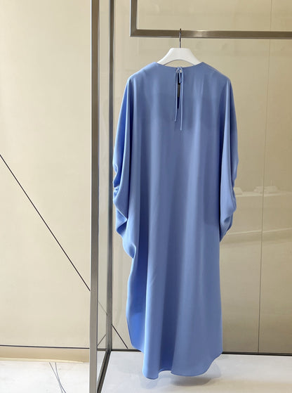 Puff sleeves caftan in crepe